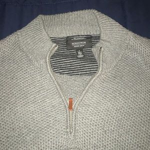 Gray sweater quarter zip - cotton / cashmere blend